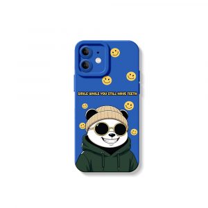 Cheerful Panda & Smiley Vibes Silicone Case for Apple iPhone Series