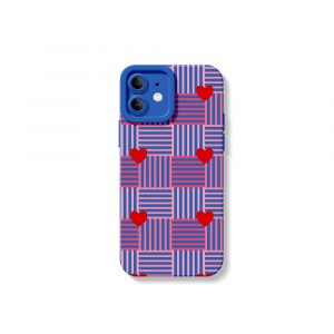 Love Grid Stripes Silicone Case for Apple iPhone Series