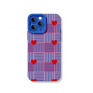Love Grid Stripes Silicone Case for Apple iPhone Series
