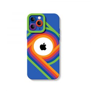 Retro Groove Rainbow Silicone Case for Apple iPhone Series