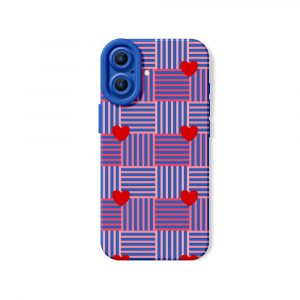 Love Grid Stripes Silicone Case for Apple iPhone Series