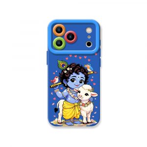 Divine Little Krishna Artistry Silicone Case for Apple iPhone Series - iPhone 17 Pro Max, Blue