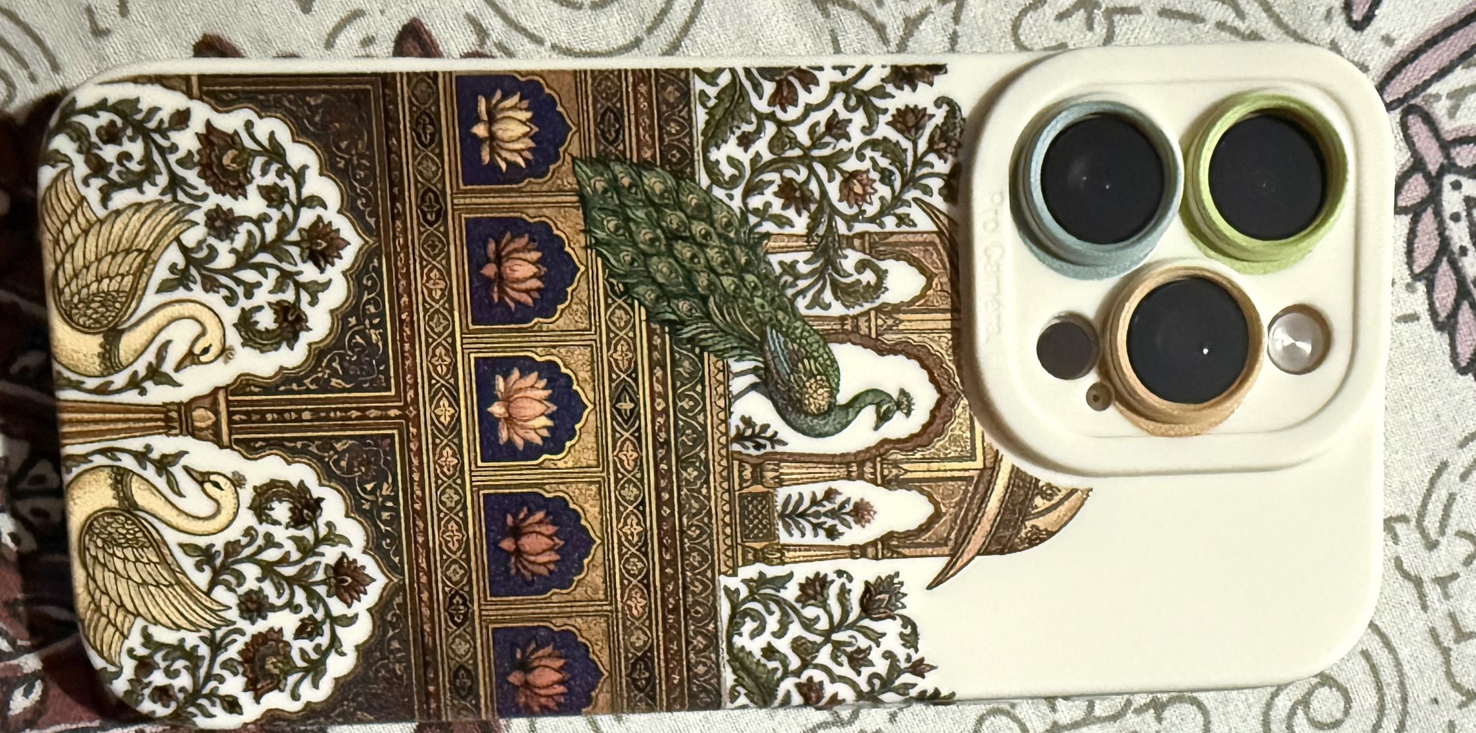 Customer photo of Ornate Peacock and Swan Elegance Silicone Case for Apple iPhone Series