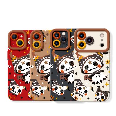 Charming Doodle Ghosts Silicone Case for Apple iPhone Series