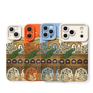 Ornate Peacock and Swan Elegance Silicone Case for Apple iPhone Series