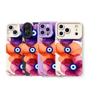 Boho Blossom Charm Evil Eye Silicone Case for Apple iPhone Series