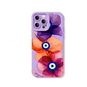 Boho Blossom Charm Evil Eye Silicone Case for Apple iPhone Series