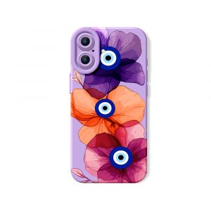 Boho Blossom Charm Evil Eye Silicone Case for Apple iPhone Series