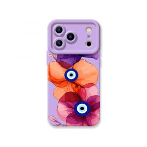 Boho Blossom Charm Evil Eye Silicone Case for Apple iPhone Series