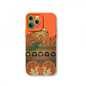 Ornate Peacock and Swan Elegance Silicone Case for Apple iPhone Series