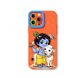 Divine Little Krishna Artistry Silicone Case for Apple iPhone Series