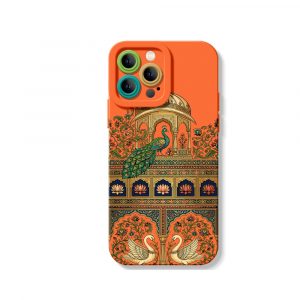 Ornate Peacock and Swan Elegance Silicone Case for Apple iPhone Series