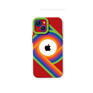 Retro Groove Rainbow Silicone Case for Apple iPhone Series