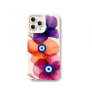 Boho Blossom Charm Evil Eye Silicone Case for Apple iPhone Series