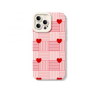 Love Grid Stripes Silicone Case for Apple iPhone Series