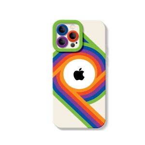 Retro Groove Rainbow Silicone Case for Apple iPhone Series