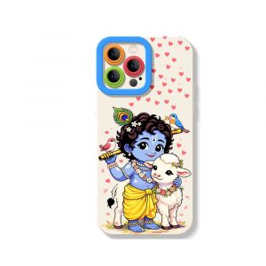 Divine Little Krishna Artistry Silicone Case for Apple iPhone Series