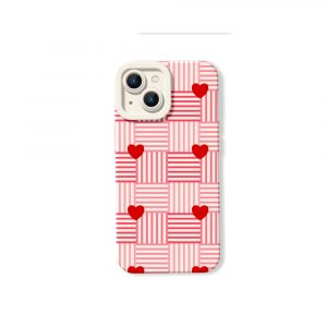 Love Grid Stripes Silicone Case for Apple iPhone Series