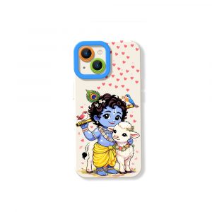 Divine Little Krishna Artistry Silicone Case for Apple iPhone Series - iPhone 15, White