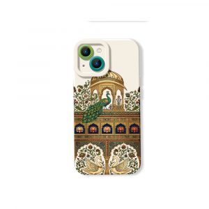 Ornate Peacock and Swan Elegance Silicone Case for Apple iPhone Series