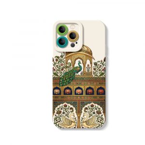 Ornate Peacock and Swan Elegance Silicone Case for Apple iPhone Series