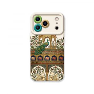 Ornate Peacock and Swan Elegance Silicone Case for Apple iPhone Series