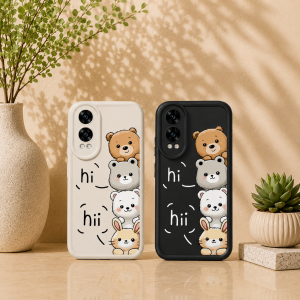 Cute Critters Greeting Design Silicone Case for OnePlus Nord CE 4Lite 5G