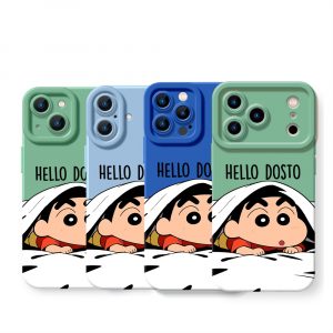 Hello Dosto Cartoon Peek Silicone Case for Apple iPhone Series