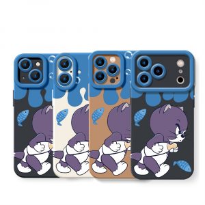 Playful Aquatic Cat Adventure Silicone Case for Apple iPhone Series