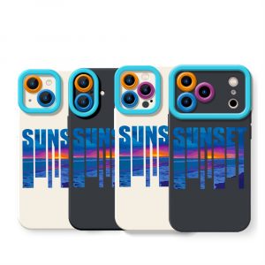 Vibrant Ocean Sunset Silicone Case for Apple iPhone Series