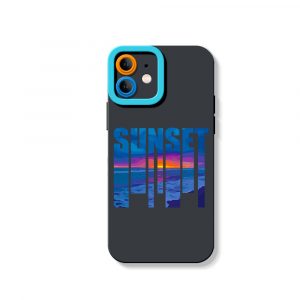 Vibrant Ocean Sunset Silicone Case for Apple iPhone Series
