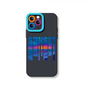 Vibrant Ocean Sunset Silicone Case for Apple iPhone Series