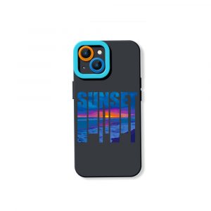 Vibrant Ocean Sunset Silicone Case for Apple iPhone Series
