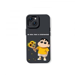 Whimsical Sunflower & Cartoon Charm Silicone Case for Apple iPhone Series