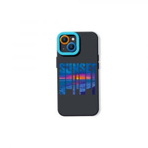 Vibrant Ocean Sunset Silicone Case for Apple iPhone Series