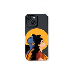 Vibrant Divine Silhouette Silicone Case for Apple iPhone Series - iPhone 14, Black