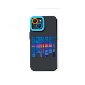 Vibrant Ocean Sunset Silicone Case for Apple iPhone Series