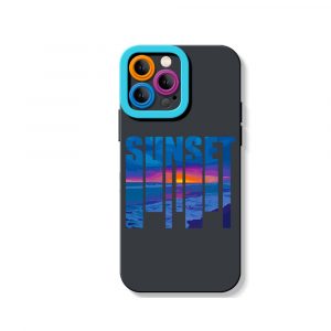 Vibrant Ocean Sunset Silicone Case for Apple iPhone Series