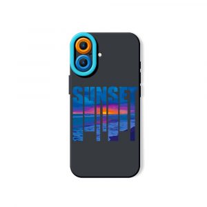 Vibrant Ocean Sunset Silicone Case for Apple iPhone Series