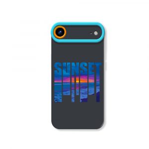 Vibrant Ocean Sunset Silicone Case for Apple iPhone Series