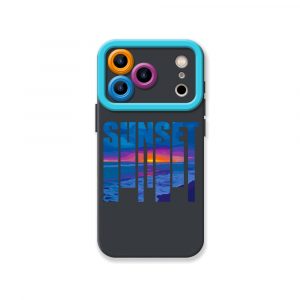 Vibrant Ocean Sunset Silicone Case for Apple iPhone Series