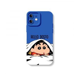 Hello Dosto Cartoon Peek Silicone Case for Apple iPhone Series