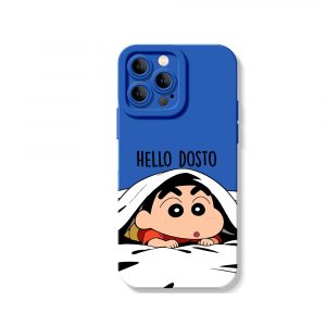 Hello Dosto Cartoon Peek Silicone Case for Apple iPhone Series