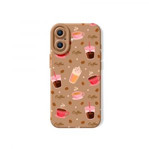 Brewed Bliss Coffee Lovers Silicone Case for Apple iPhone Series - iPhone 17, Brown
