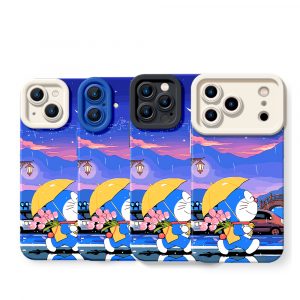 Dusk Stroll with Umbrella Cat Silicone Case for Apple iPhone Series