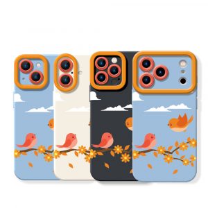 Chirpy Joy Bird Blossom Silicone Case for Apple iPhone Series