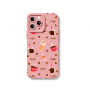 Brewed Bliss Coffee Lovers Silicone Case for Apple iPhone Series - iPhone 12 Pro, Pink