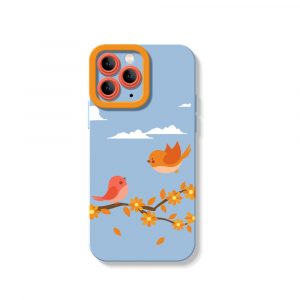 Chirpy Joy Bird Blossom Silicone Case for Apple iPhone Series