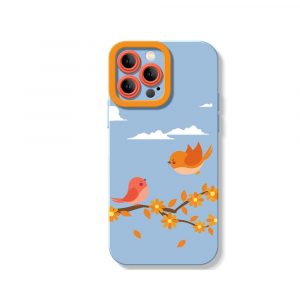 Chirpy Joy Bird Blossom Silicone Case for Apple iPhone Series