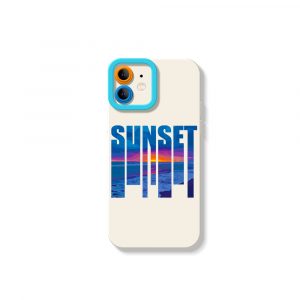 Vibrant Ocean Sunset Silicone Case for Apple iPhone Series